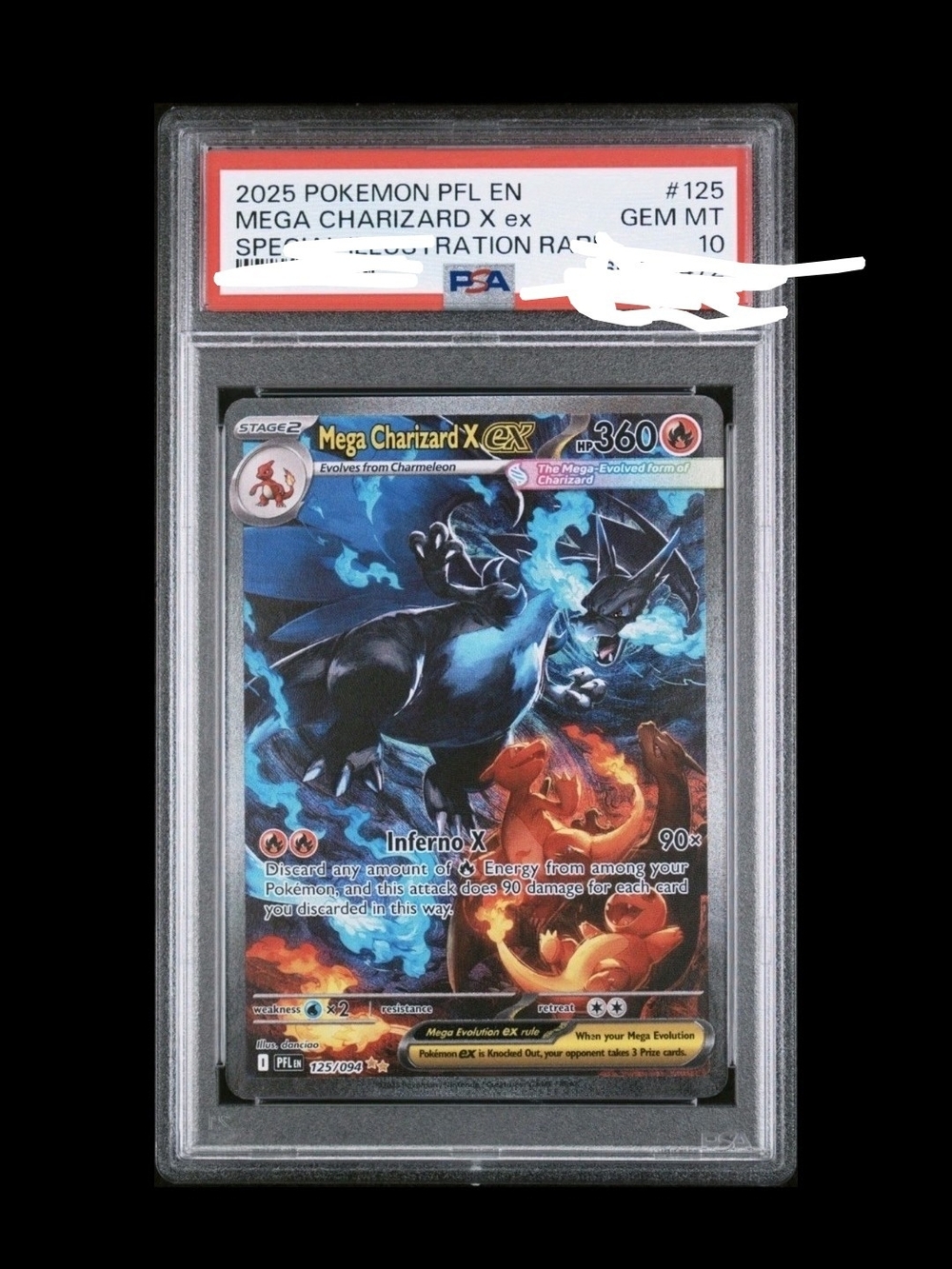 Mega Charizard X EX Trading Card (Black/Blue) - Graded PSA GEM MT 10